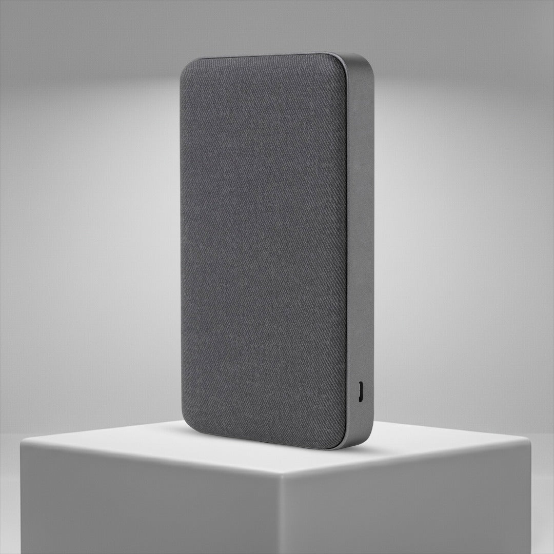 Slim Portable Power Bank with Fabric Finish